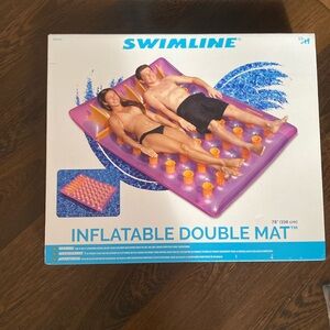 inflatable double mat can fit up to  two people